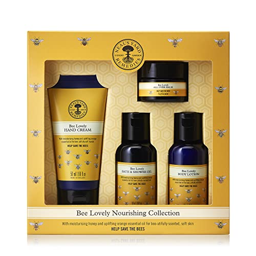 Neal's Yard Remedies | Bee Lovely Nourishing Collection | Set of Hand Cream, Shower Gel, Body Lotion & All Over Balm | Gifts for Women | Pack of 4 - Damaged Box