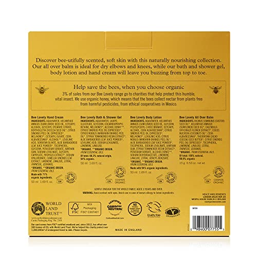 Neal's Yard Remedies | Bee Lovely Nourishing Collection | Set of Hand Cream, Shower Gel, Body Lotion & All Over Balm | Gifts for Women | Pack of 4 - Damaged Box