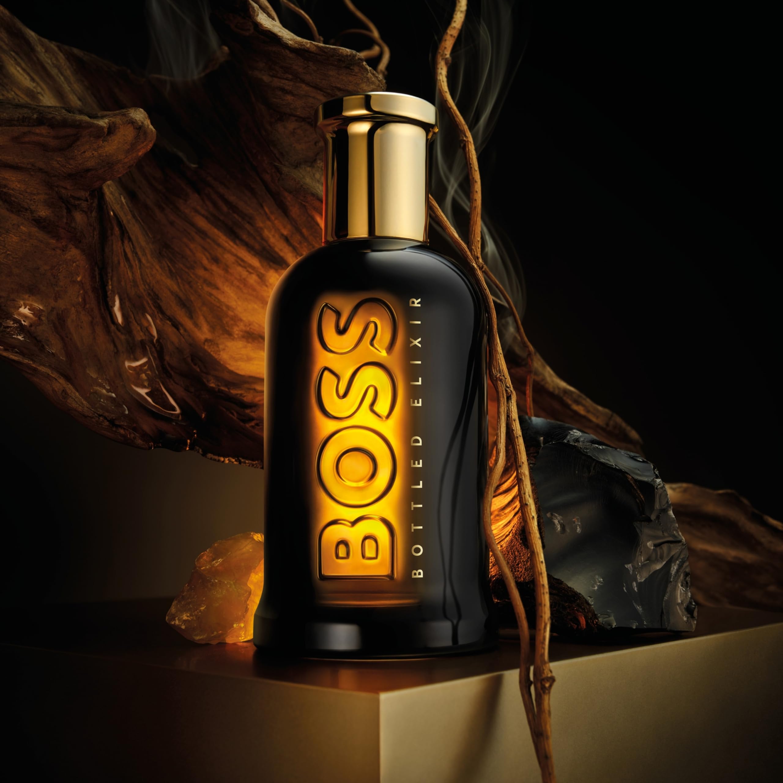 BOSS Bottled Elixir - Parfum Intense for Him - Woody Fragrance with Notes of Incense, Vetiver and Cedarwood - High Longevity - 50ml - New