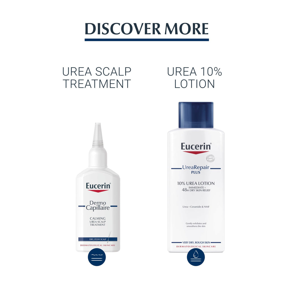 Eucerin DermoCapillaire Calming Urea Shampoo 250ml, Psoriasis and Dermatitis Shampoo for Dry, Itchy Scalp, Fragrance-Free, Moisturising with Urea, Lactate, Paraben- and Silicon-Free - Damaged Box