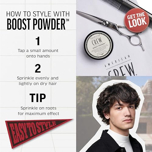 American Crew Volume Boost Hair Powder, Adds Thickness & Lift, Matte Finish, Paraben Free & Water Soluble - 20g - Damaged Box