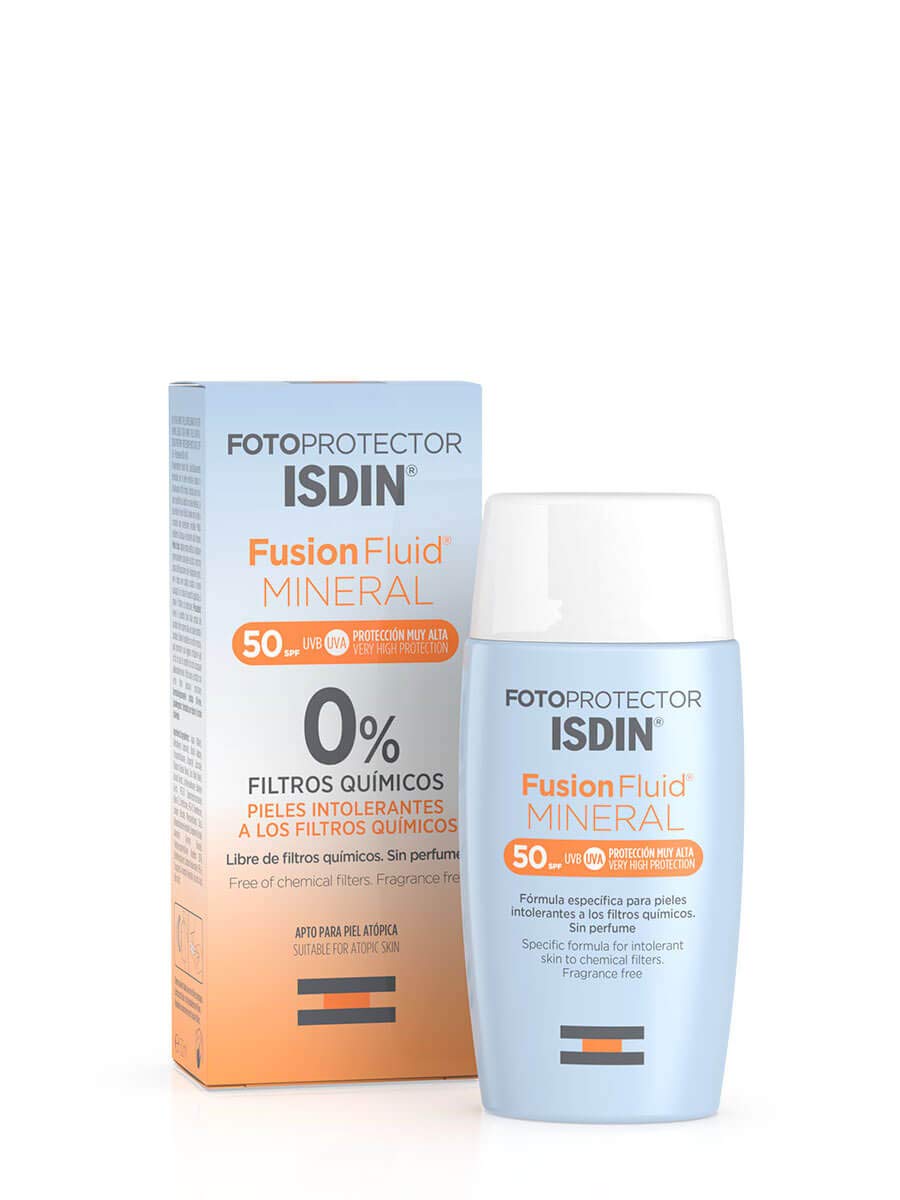 ISDIN Fotoprotector Fusion Fluid Mineral Baby SPF50 (50ml) | 100% mineral sunscreen specially formulated for children and babies' fragile skin - Damaged Box