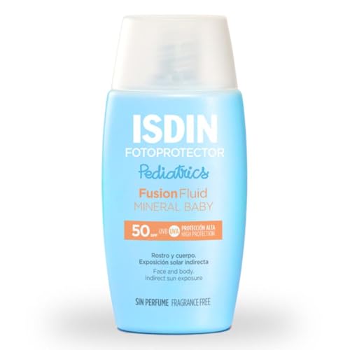 ISDIN Fotoprotector Fusion Fluid Mineral Baby SPF50 (50ml) | 100% mineral sunscreen specially formulated for children and babies' fragile skin - Damaged Box