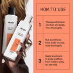 Nioxin Scalp + Hair Thickening System 4 Kit - Hair Treatment System for Coloured Or Dry Damaged Hair with Progressed Thinning - Shampoo, Conditioner & Scalp Treatment (150+150+40ml) - Damaged Box