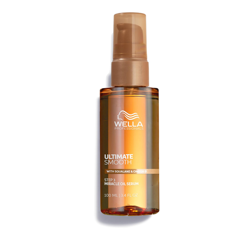 Wella Professionals ULTIMATE SMOOTH Miracle Oil Serum - Hair Oil With Squalane & Omega 9 - For Dry, Dull & Frizzy Hair (100ml) - Damaged Box