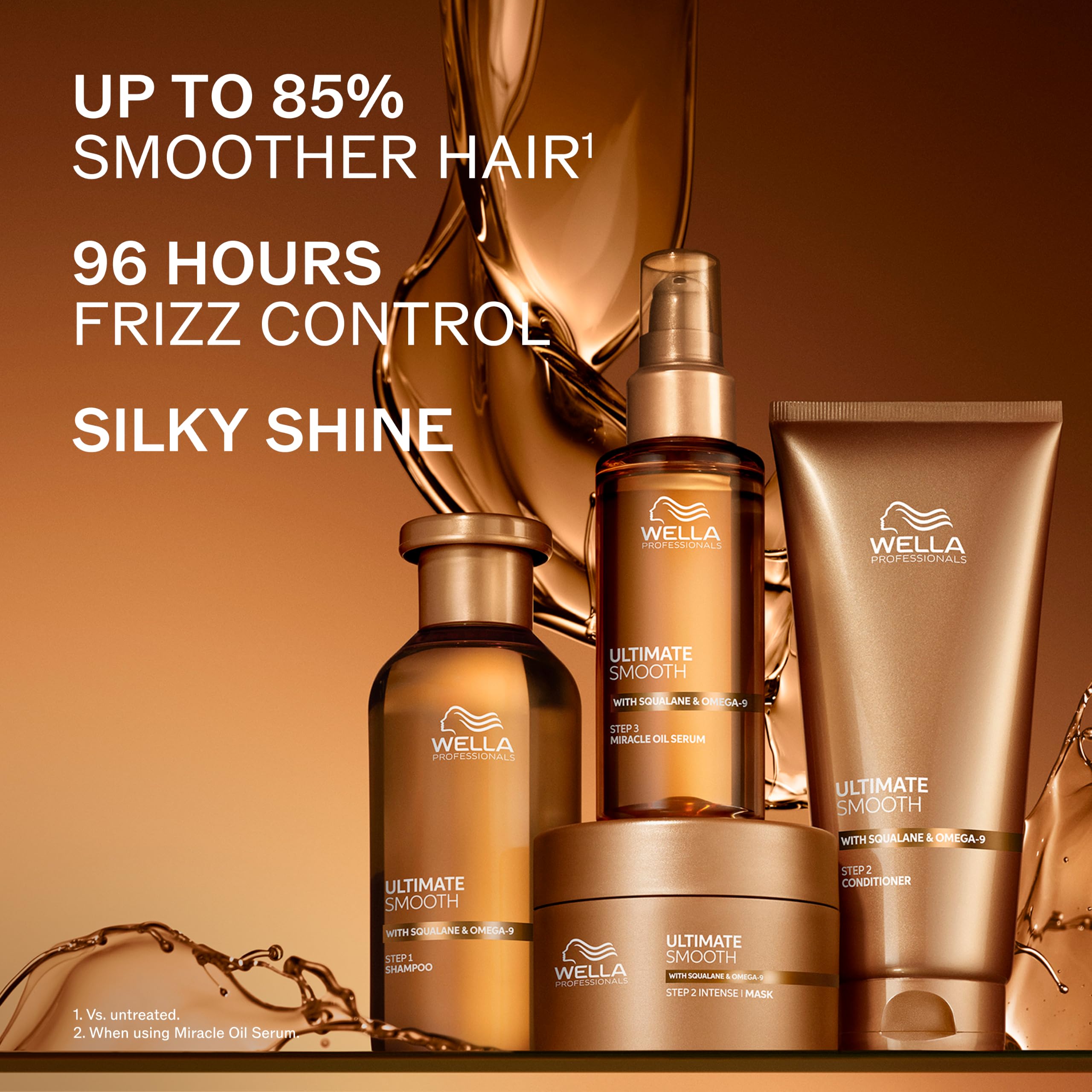 Wella Professionals ULTIMATE SMOOTH Miracle Oil Serum - Hair Oil With Squalane & Omega 9 - For Dry, Dull & Frizzy Hair (100ml) - Damaged Box