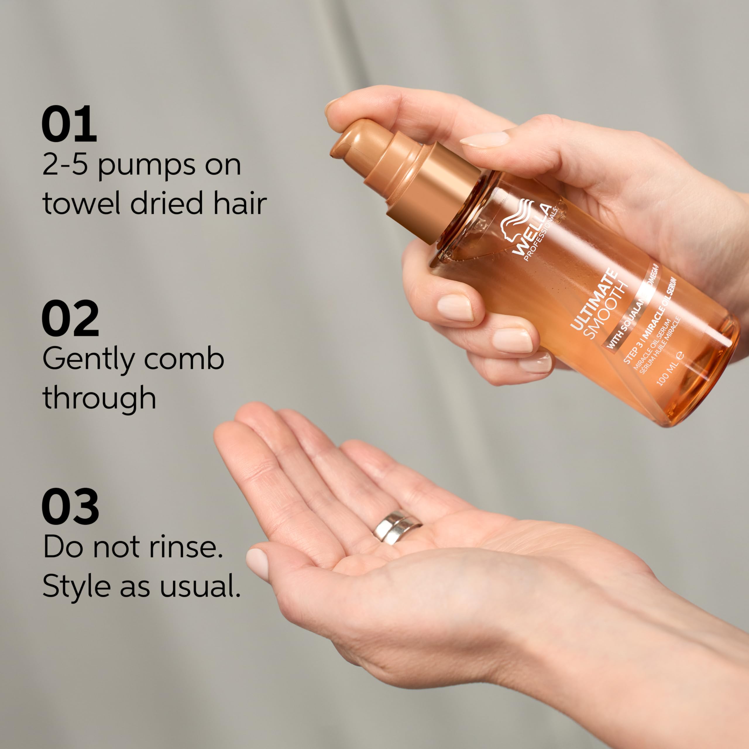 Wella Professionals ULTIMATE SMOOTH Miracle Oil Serum - Hair Oil With Squalane & Omega 9 - For Dry, Dull & Frizzy Hair (100ml) - Damaged Box