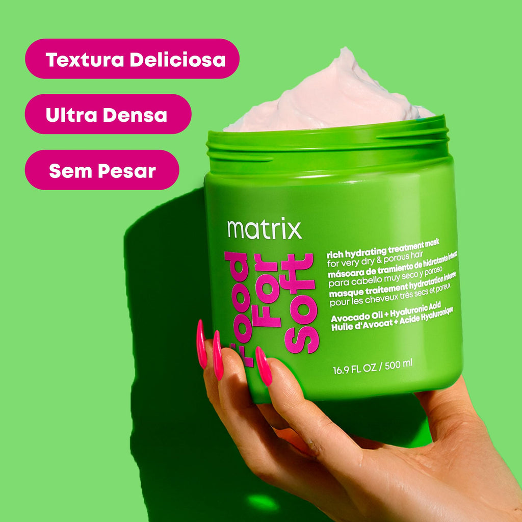 Matrix Food For Soft Rich Hydrating Hair Mask, Intense Moisture Treatment with Avocado Oil and Hyaluronic Acid, 500ml, For Dry, Porous and Brittle Hair - New