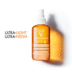 Vichy Capital Soleil Tan Illuminating Sun Protection Water Spray SPF30 With Beta-Carotene, Broad Spectrum UVA UVB Protection, Lightweight Stain-Proof Formula, 200ml - Damaged Box