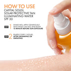 Vichy Capital Soleil Tan Illuminating Sun Protection Water Spray SPF30 With Beta-Carotene, Broad Spectrum UVA UVB Protection, Lightweight Stain-Proof Formula, 200ml - Damaged Box