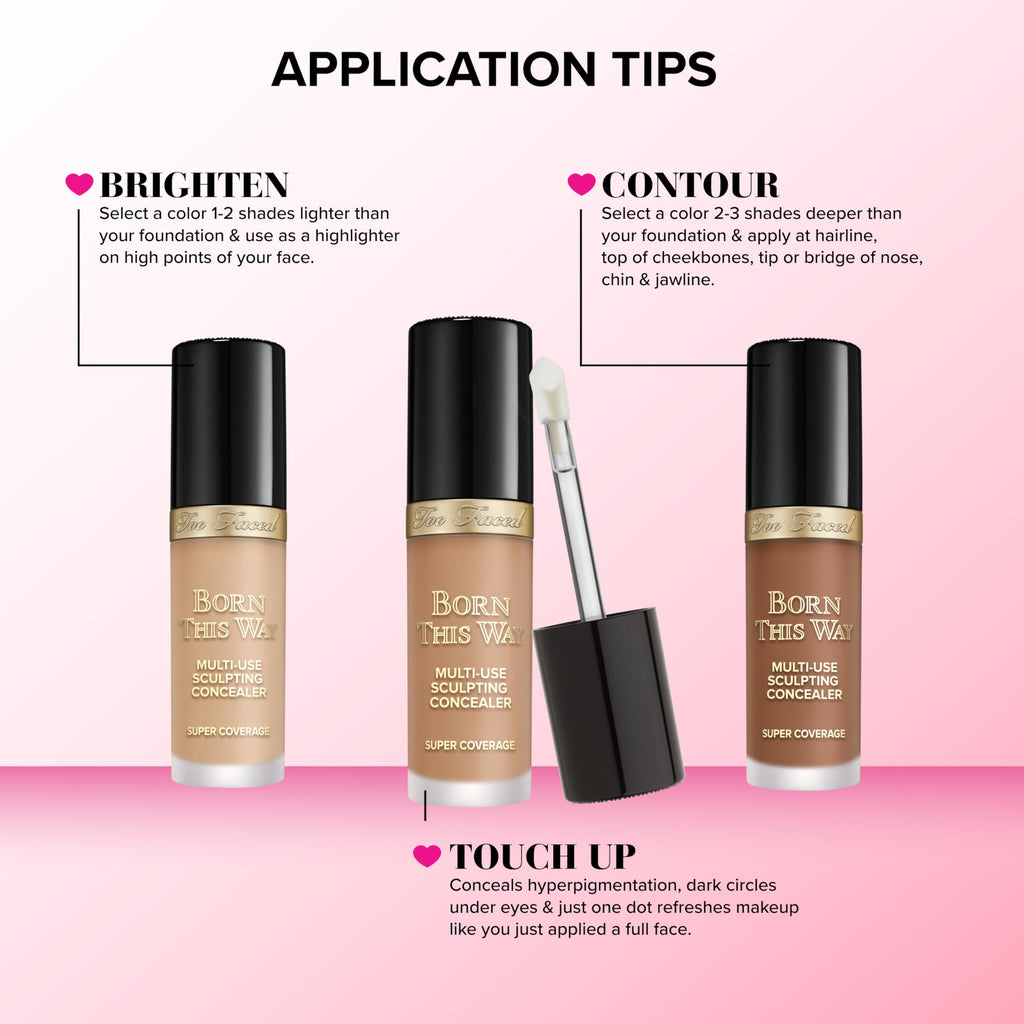 Too Faced Born This Way Super Coverage Multi-Use Concealer (Snow)| Full Coverage, Oil Free, Long Lasting + Hydrating - Damaged Box
