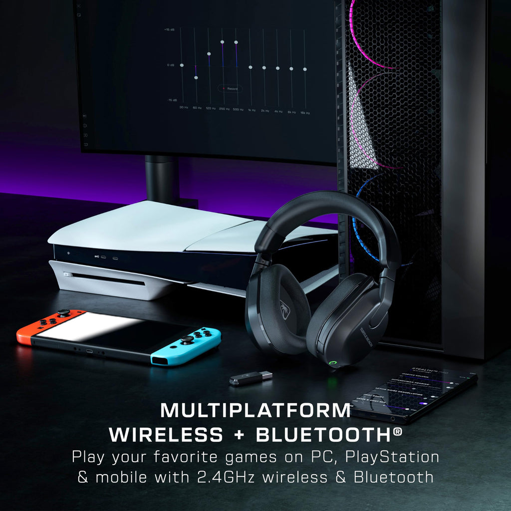 Turtle Beach Stealth 600 Black PC Wireless Gaming Headset with up to 80 hour Battery, 50mm Speakers and Bluetooth for PC, PS5, PS4 and Mobile - New