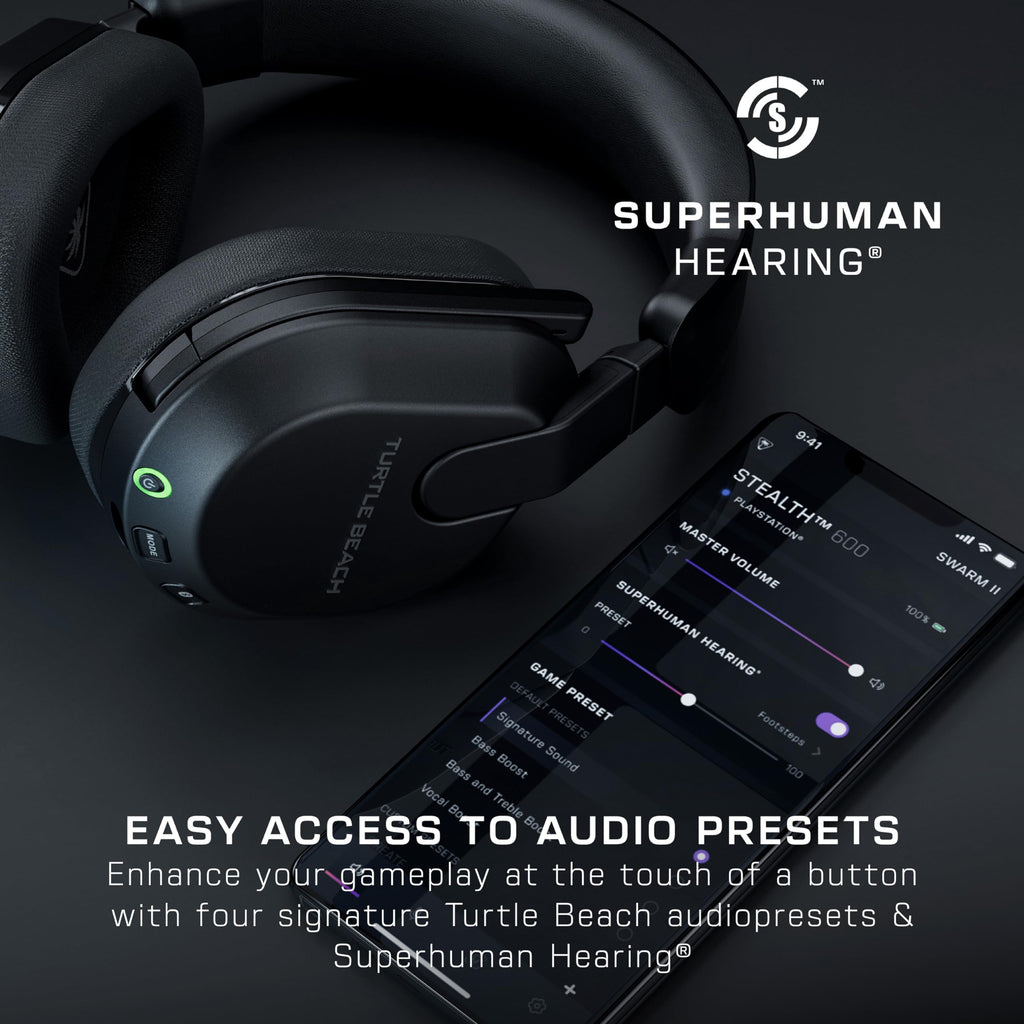 Turtle Beach Stealth 600 Black PC Wireless Gaming Headset with up to 80 hour Battery, 50mm Speakers and Bluetooth for PC, PS5, PS4 and Mobile - New