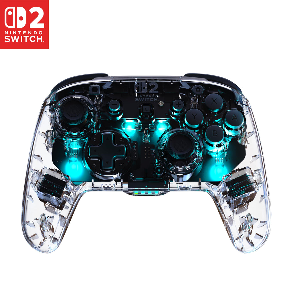 Turtle Beach Afterglow Clear Wireless RGB Gaming Controller. Officially licensed for Nintendo Switch 2 - Damaged Box