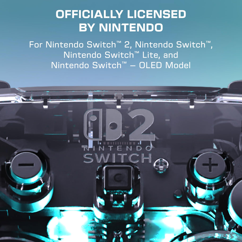 Turtle Beach Afterglow Clear Wireless RGB Gaming Controller. Officially licensed for Nintendo Switch 2 - Damaged Box