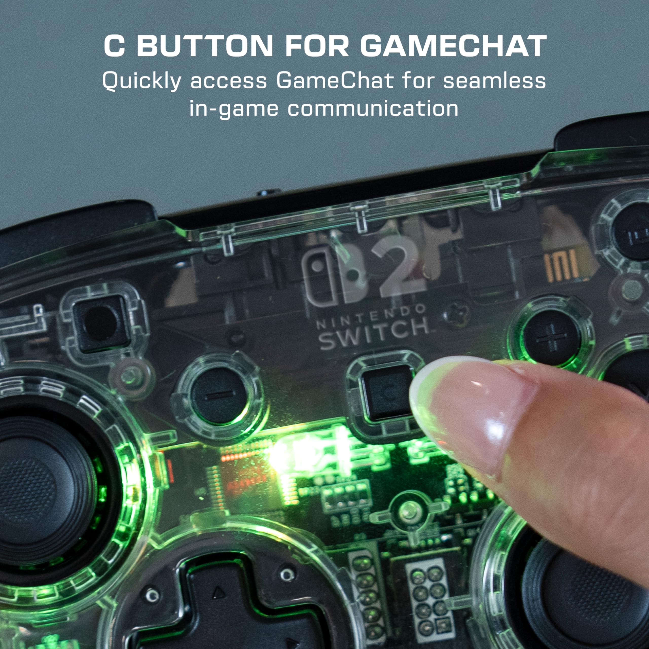 Turtle Beach Afterglow Clear Wireless RGB Gaming Controller. Officially licensed for Nintendo Switch 2 - Damaged Box