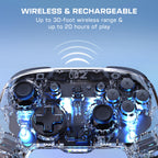 Turtle Beach Afterglow Clear Wireless RGB Gaming Controller. Officially licensed for Nintendo Switch 2 - Damaged Box