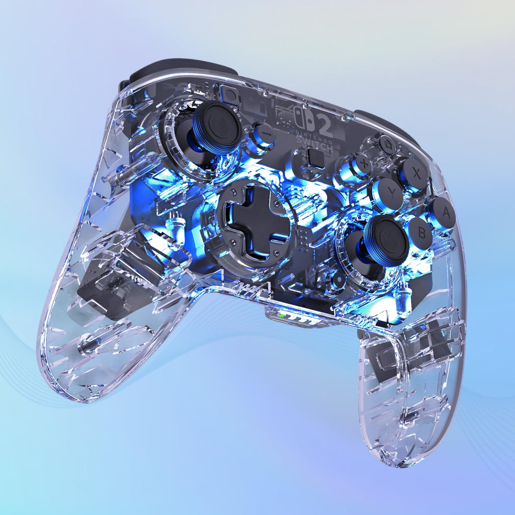 Turtle Beach Afterglow Clear Wireless RGB Gaming Controller. Officially licensed for Nintendo Switch 2 - Damaged Box