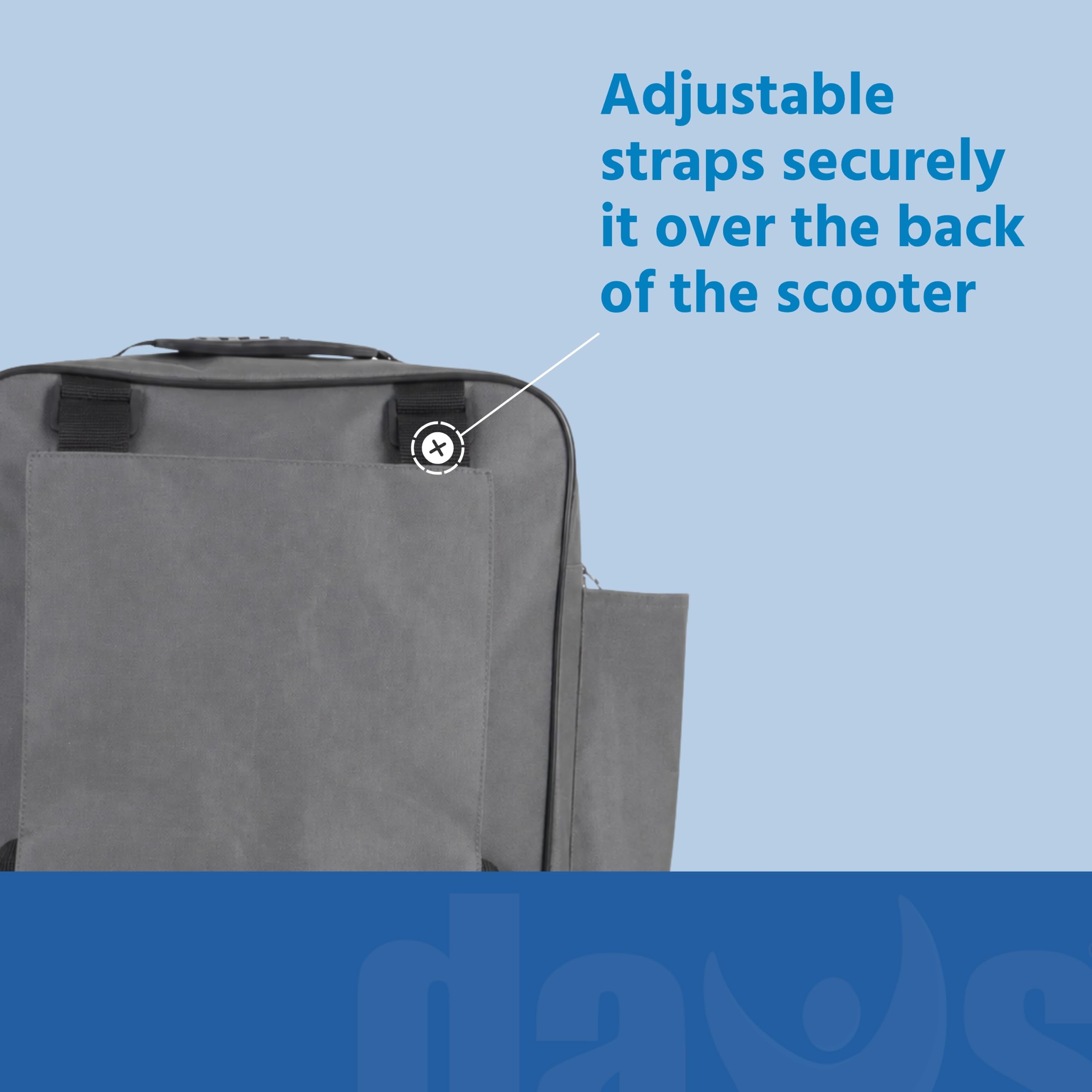 Days Scooter Crutch Bag - Waterproof Storage with Stick Pockets, Black Mobility Aid Accessory - New