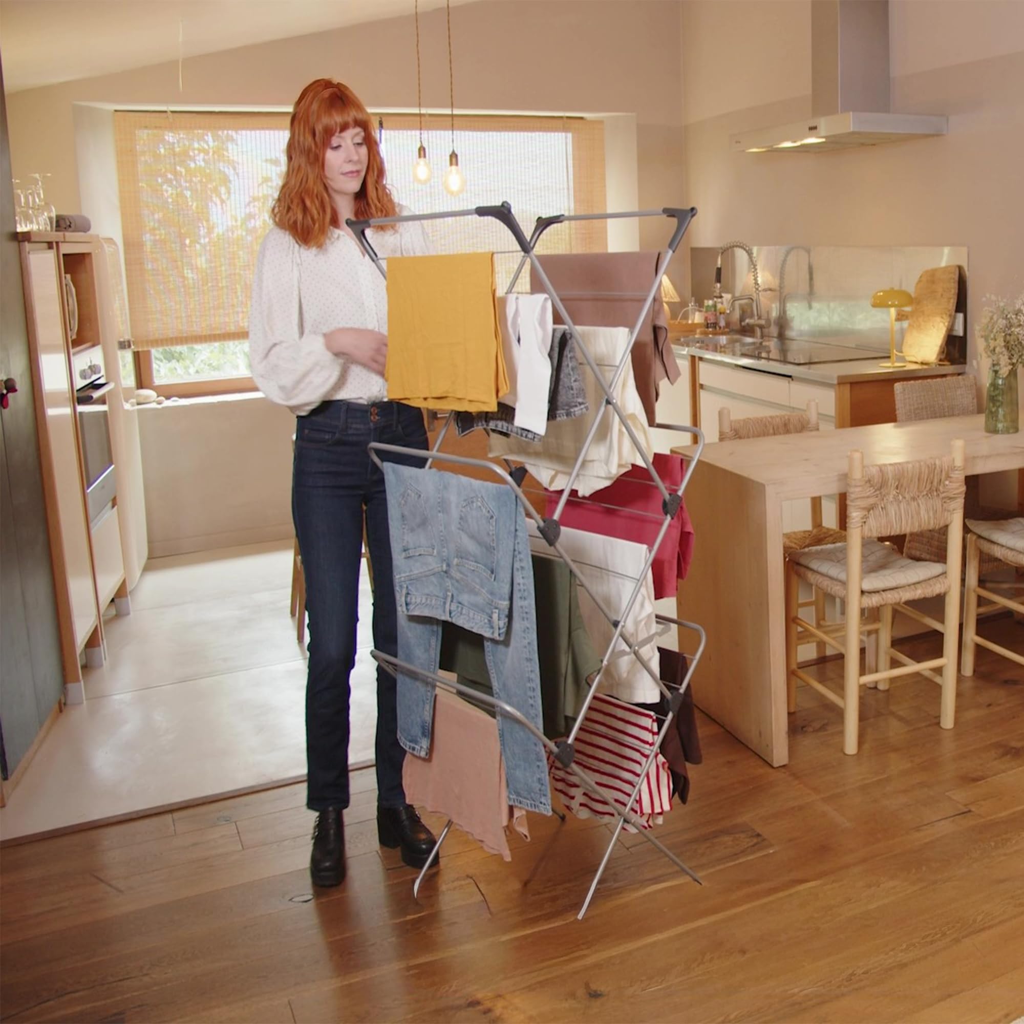 Vileda Sprint 3 Tier Clothes Airer - 20m Drying Space - Foldable Washing Line Rack - Damaged Box