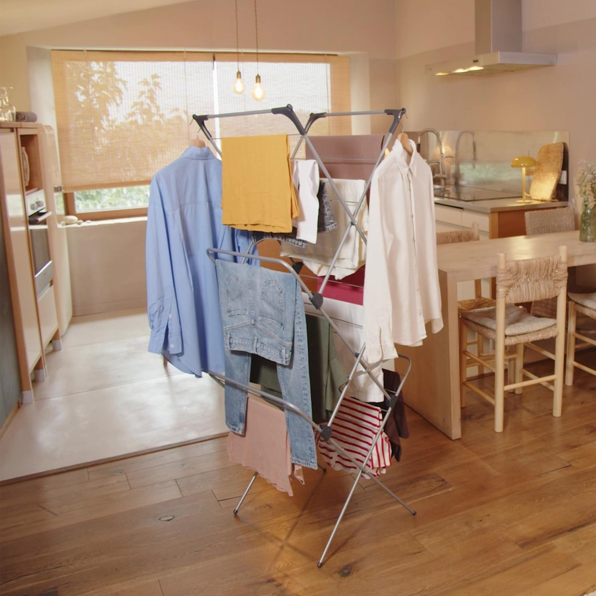 Vileda Sprint 3 Tier Clothes Airer - 20m Drying Space - Foldable Washing Line Rack - Damaged Box