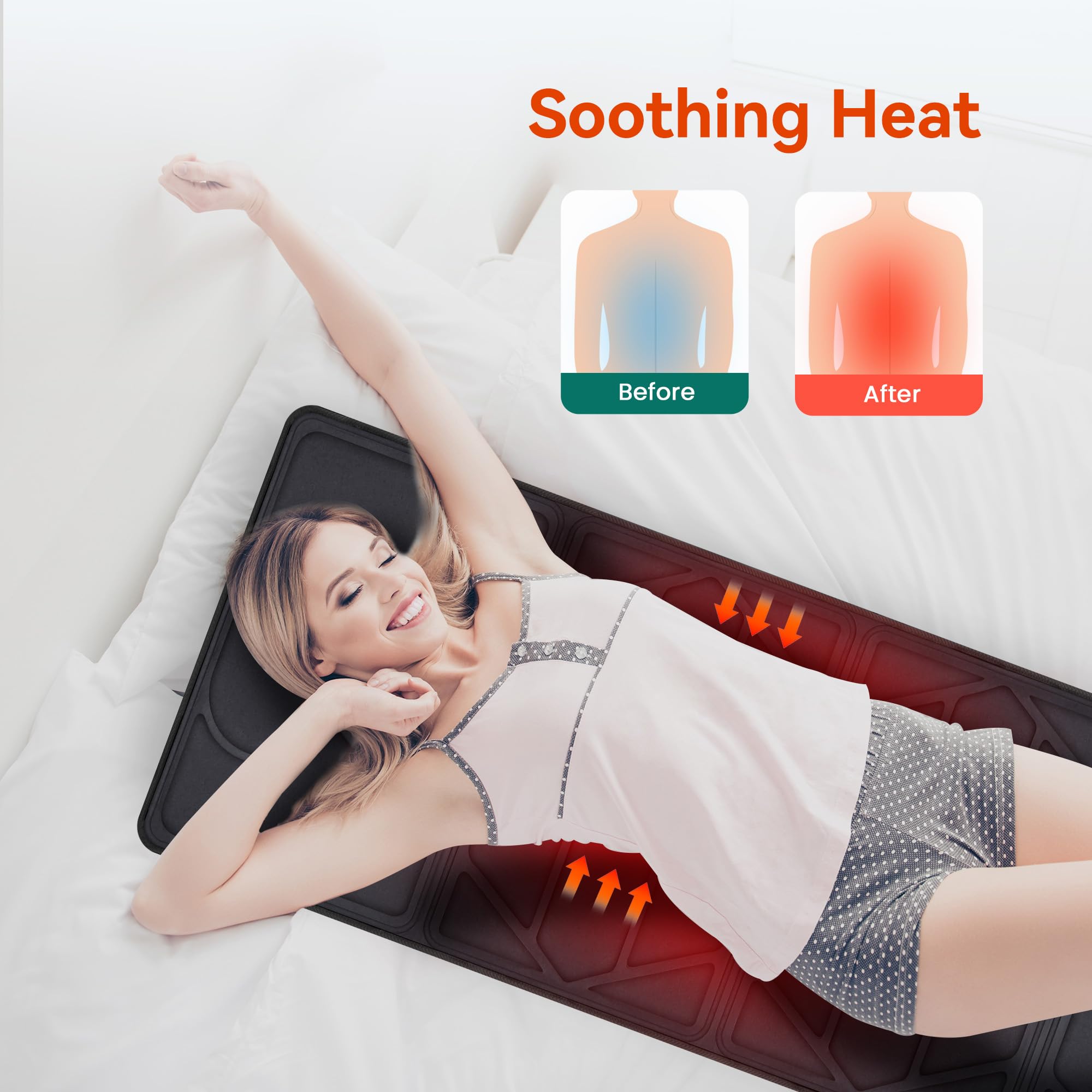 Snailax Full Body Massage Mat with Heat - 10 Vibrating Motors, Neck Back Shoulder Lumbar Calf Relaxation Pad - Very Good