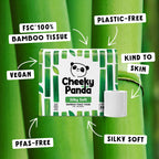 The Cheeky Panda Bamboo Toilet Rolls - 24 Bulk Pack, 3 Ply Toilet Paper, Plastic-Free, Sustainable White Tissue - Damaged Box
