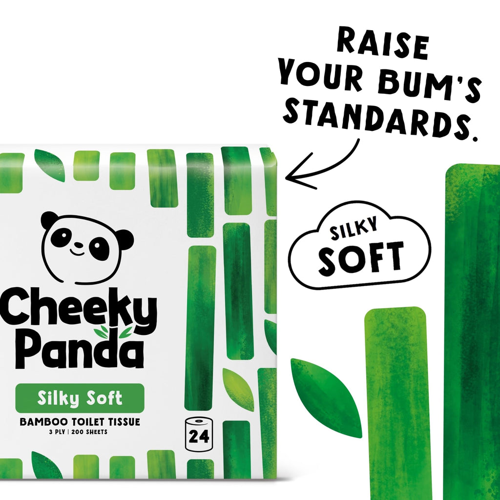 The Cheeky Panda Bamboo Toilet Rolls - 24 Bulk Pack, 3 Ply Toilet Paper, Plastic-Free, Sustainable White Tissue - Damaged Box