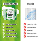 The Cheeky Panda Bamboo Toilet Rolls - 24 Bulk Pack, 3 Ply Toilet Paper, Plastic-Free, Sustainable White Tissue - Damaged Box