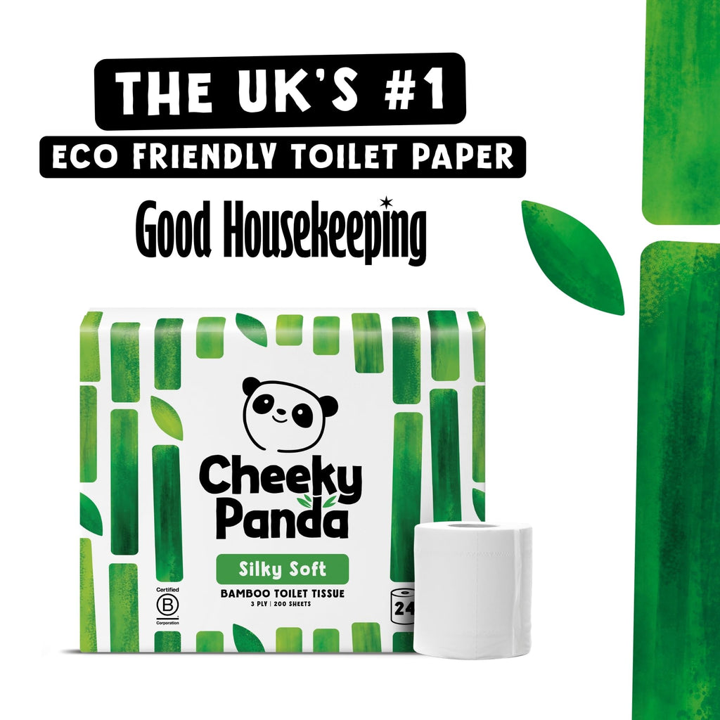 The Cheeky Panda Bamboo Toilet Rolls - 24 Bulk Pack, 3 Ply Toilet Paper, Plastic-Free, Sustainable White Tissue - Damaged Box