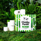 The Cheeky Panda Bamboo Toilet Rolls - 24 Bulk Pack, 3 Ply Toilet Paper, Plastic-Free, Sustainable White Tissue - Damaged Box