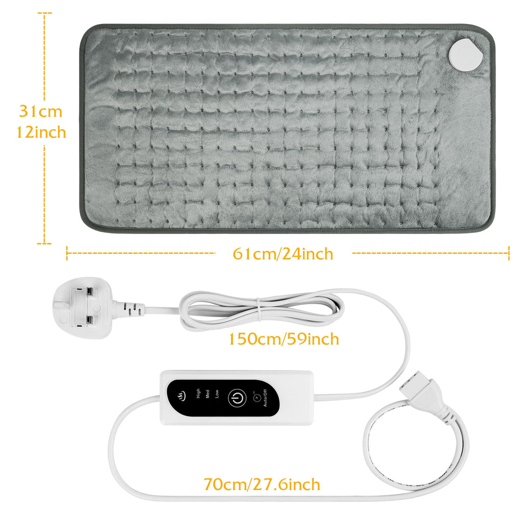 DIZA100 Electric Heating Pad - Auto Shut Off, Fast Heating, Machine Washable Soft Flannel Heat Pad for Body Relaxation - Damaged Box
