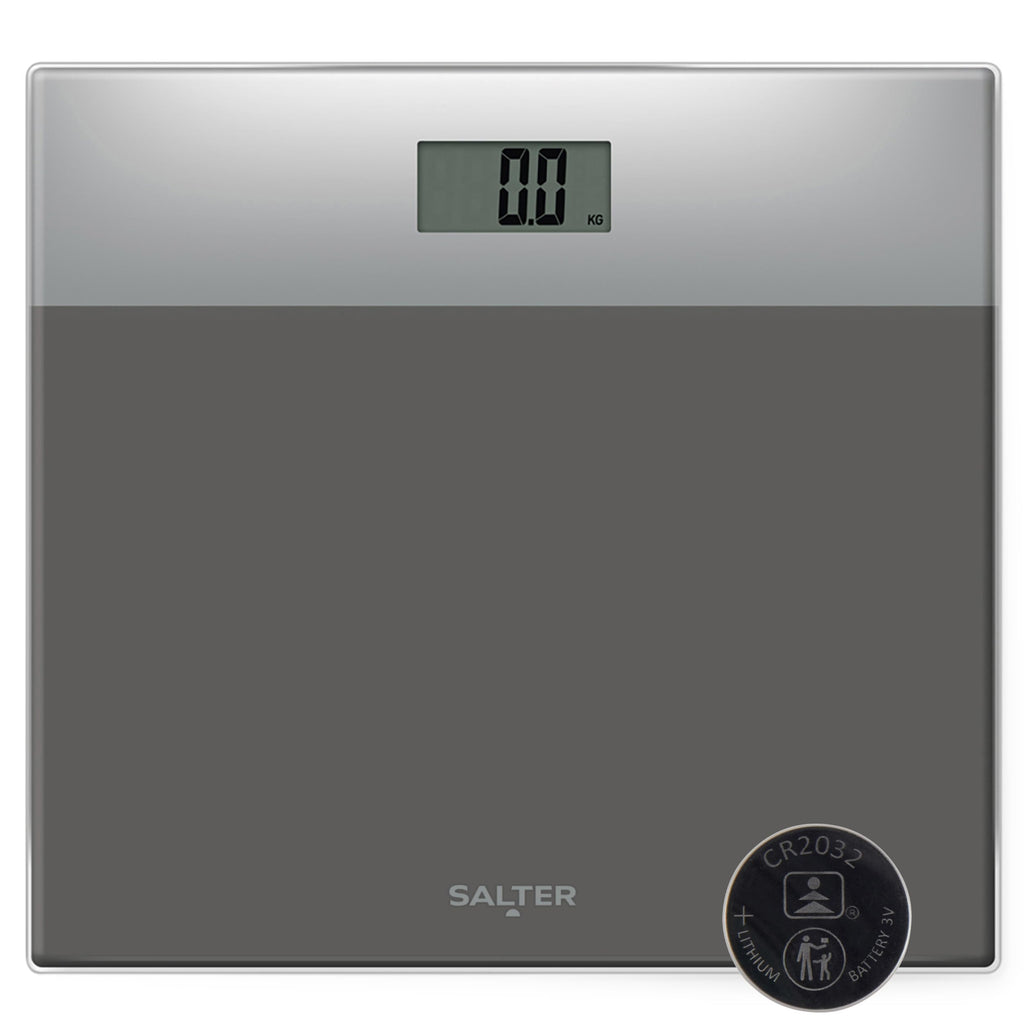 Salter Digital Bathroom Scale - Easy Read LCD, 180kg/28st, Step-On, Silver/Grey, Body Weight, Health & Beauty - Damaged Box