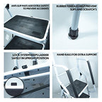 Aidapt 3-Step Stool with Handrail - Non-Slip Wide Pedals, Folding Design, Durable Steel Frame for Home & Office - Damaged Box