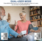 GPZON Digital Blood Pressure Monitor - Large Cuff 22-40cm, Irregular Heartbeat Detection, Pulse Rate, 2x120 Memory, Blue - Damaged Box