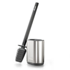 Vileda Silicone Toilet Brush with Flex Head, Stainless Steel Handle - 2-in-1 Cleaning Zones, Hygienic, Grey Toilet Brush & Holder Set - Very Good