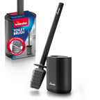 Vileda Silicone Toilet Brush with Flex Head, Stainless Steel Handle - 2-in-1 Cleaning Zones, Hygienic, Grey Toilet Brush & Holder Set - Very Good