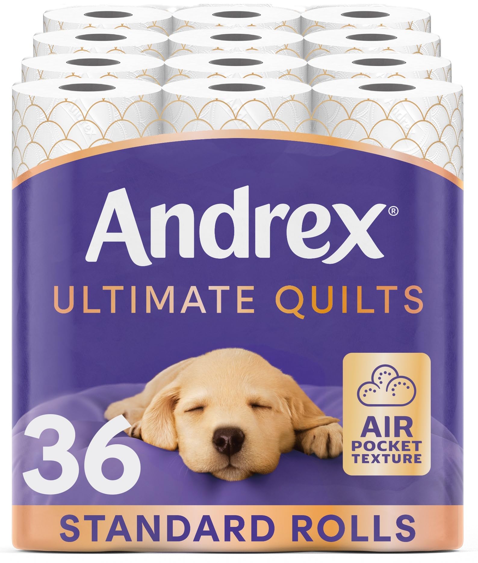 Andrex Ultimate Quilt Toilet Roll - 36 Rolls, 3-Ply, Bulk Pack, Soft Thick Sheets, FSC Certified Toilet Paper - New