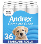 Andrex Complete Clean Toilet Roll - 36 Rolls - 3-Ply - Bulk Pack - FSC Certified Toilet Paper - New