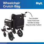 Days Wheelchair Bag with Crutch Pocket – Large Black Waterproof Mobility Scooter Accessory - Very Good