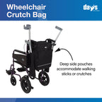Days Wheelchair Bag with Crutch Pocket – Large Black Waterproof Mobility Scooter Accessory - Very Good