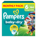 Pampers Baby-Dry Paw Patrol Nappies Size 6, 13-18kg, Monthly Pack, 164 Count, Up to 100% Leak-Free Night - Damaged Box