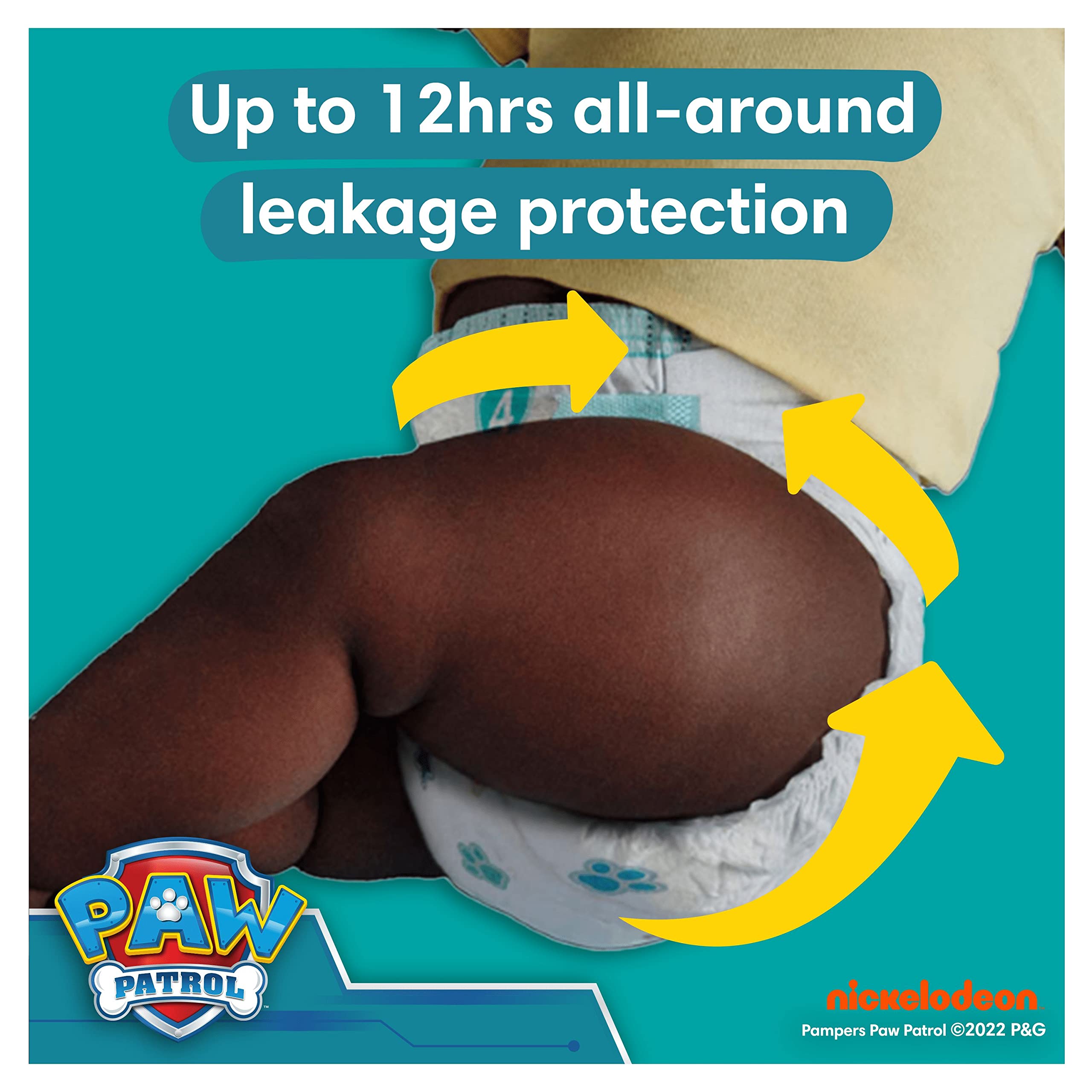 Pampers Baby-Dry Paw Patrol Nappies Size 6, 13-18kg, Monthly Pack, 164 Count, Up to 100% Leak-Free Night - Damaged Box