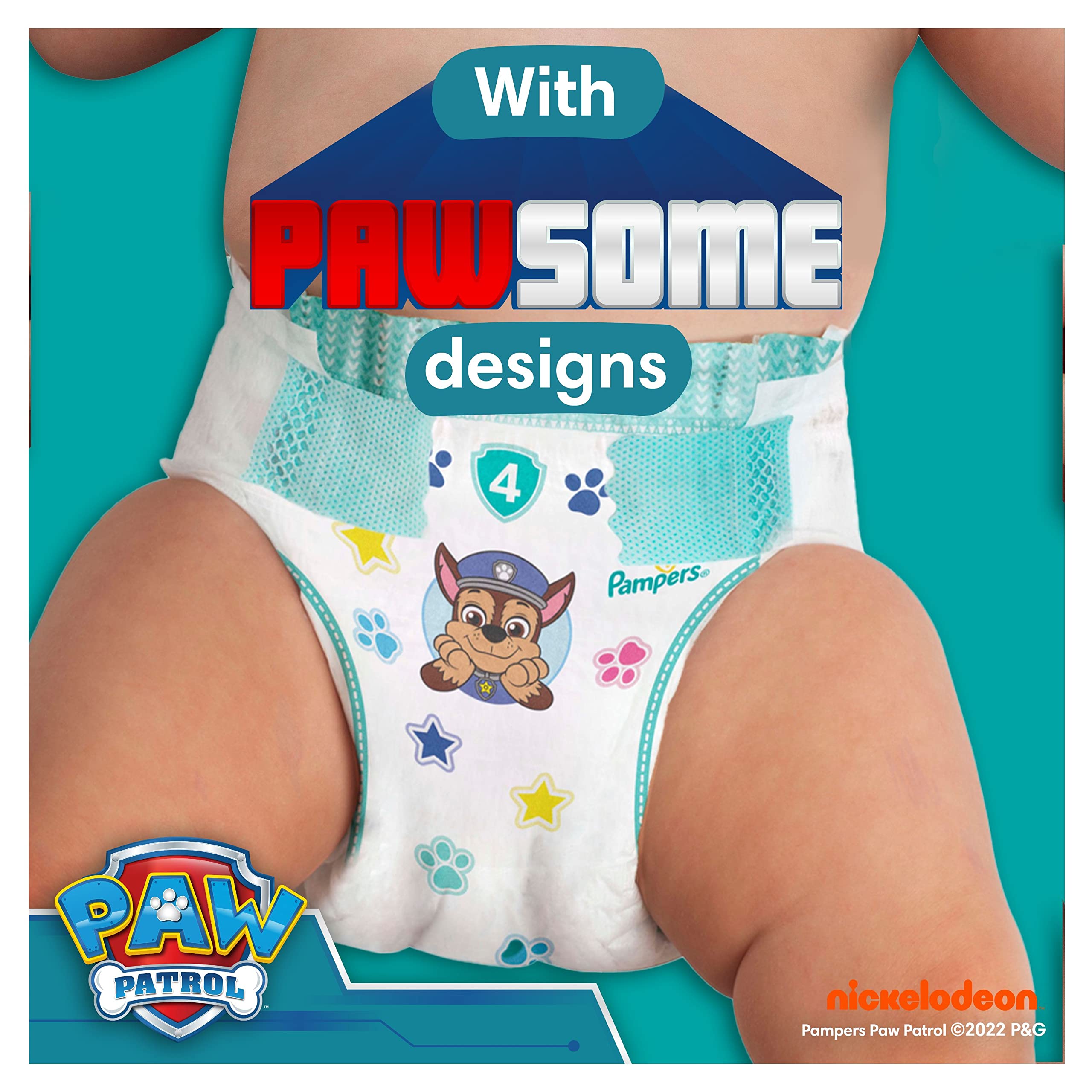 Pampers Baby-Dry Paw Patrol Nappies Size 6, 13-18kg, Monthly Pack, 164 Count, Up to 100% Leak-Free Night - Damaged Box
