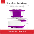 Sensio Spa Heated Foot Spa Massager with Bubbles - Purple Pedicure Tub with Removable Rollers - Home Relaxation Foot Bath - Like New