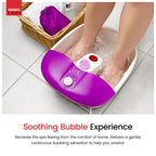 Sensio Spa Heated Foot Spa Massager with Bubbles - Purple Pedicure Tub with Removable Rollers - Home Relaxation Foot Bath - Like New