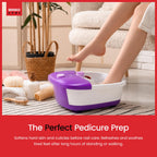 Sensio Spa Heated Foot Spa Massager with Bubbles - Purple Pedicure Tub with Removable Rollers - Home Relaxation Foot Bath - Like New