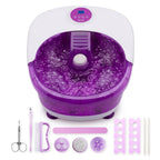 Sensio Spa Heated Foot Spa Massager with Bubbles - Purple Pedicure Tub with Removable Rollers - Home Relaxation Foot Bath - Like New