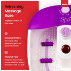 Sensio Spa Heated Foot Spa Massager with Bubbles - Purple Pedicure Tub with Removable Rollers - Home Relaxation Foot Bath - Like New