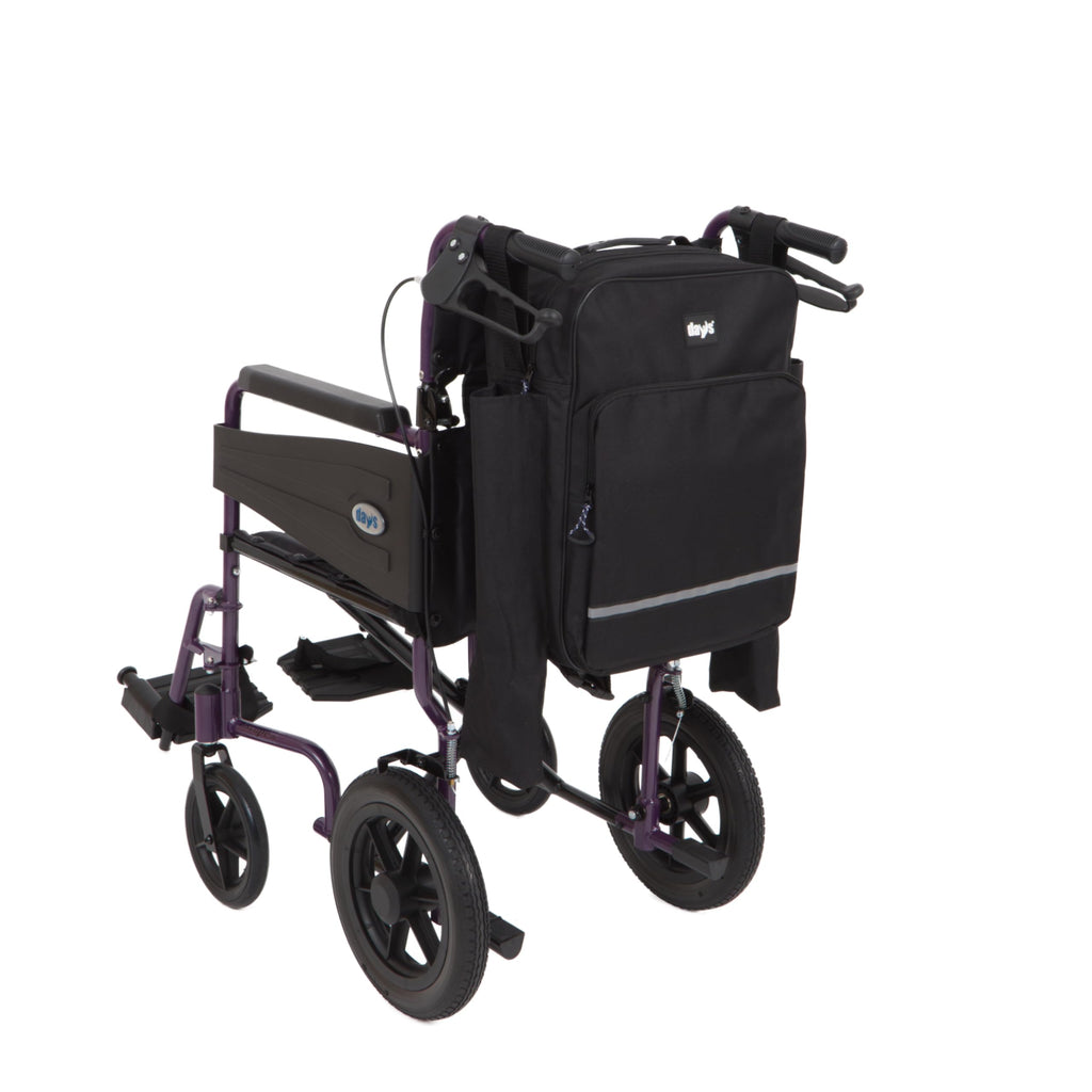 Days Wheelchair Bag with Crutch Pocket – Large Black Waterproof Mobility Scooter Accessory - New